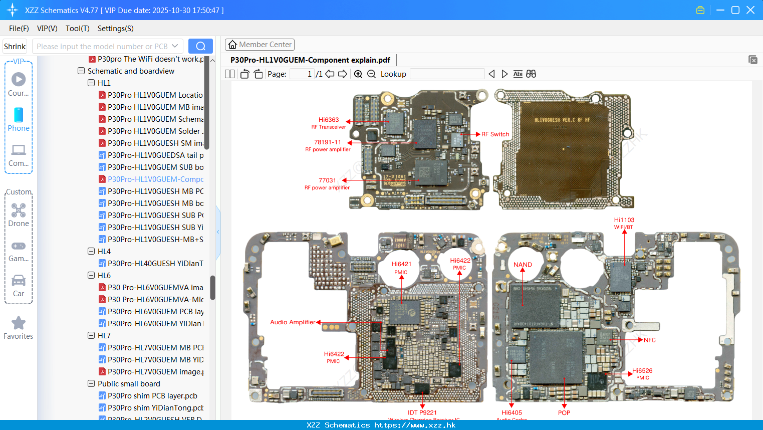 Huawei P30Pro-HL1V0GUEM-Component Explain